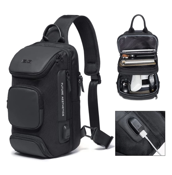 Σακίδιο χιαστί Sling Bag BANGE 7086 Μαύρο